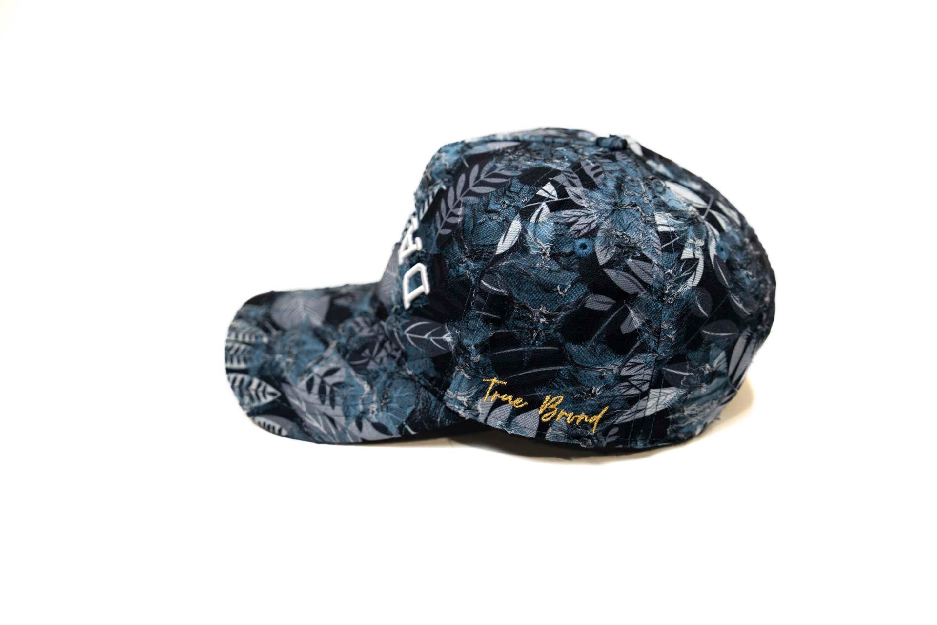 Floral distressed denim - BLACK BLUE