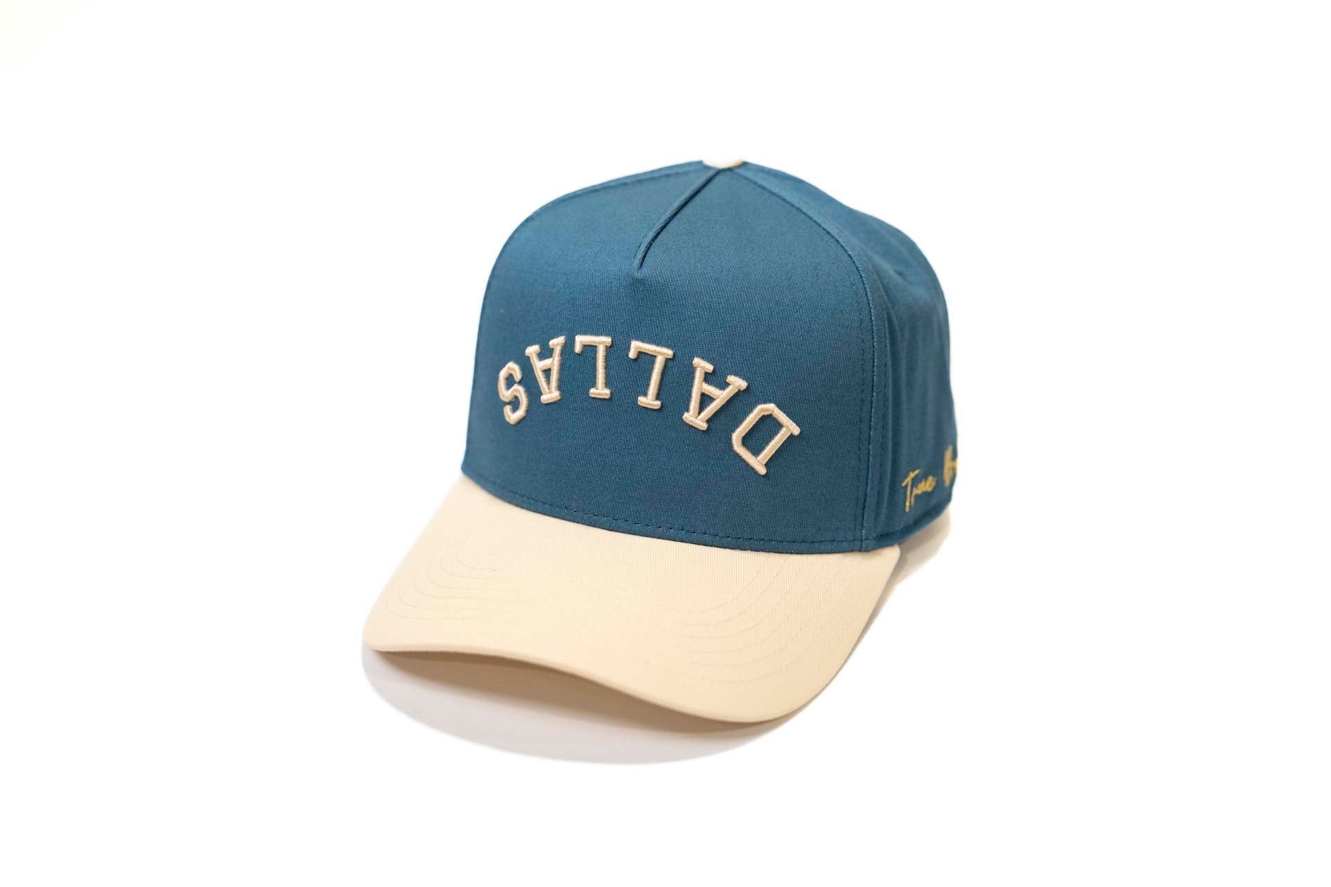 Precurved Dallas snapback - OFFWHITE / STEEL BLUE