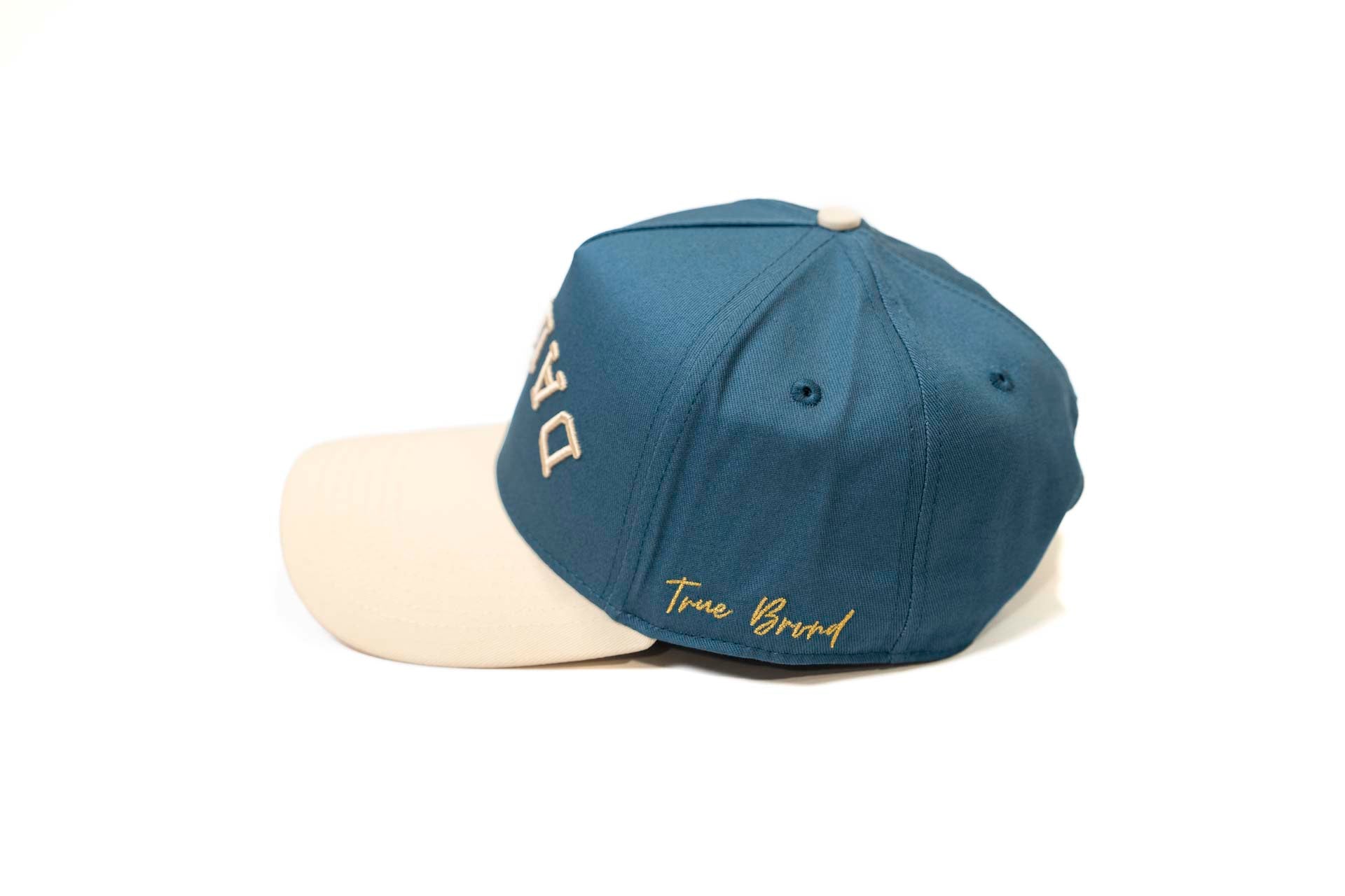 Precurved Dallas snapback - OFFWHITE / STEEL BLUE