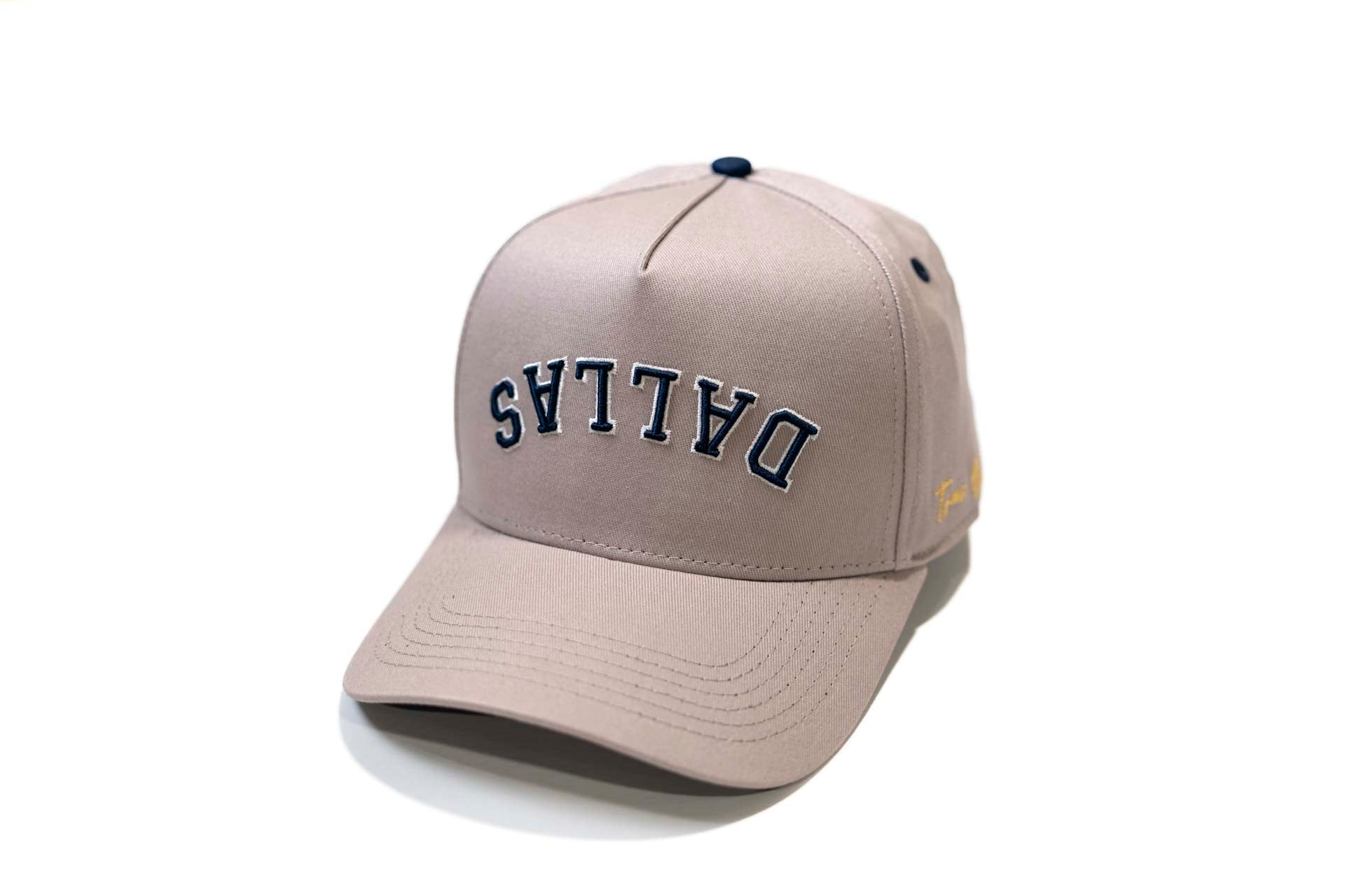 Precurved Dallas snapback - GRAY w/ navy accents