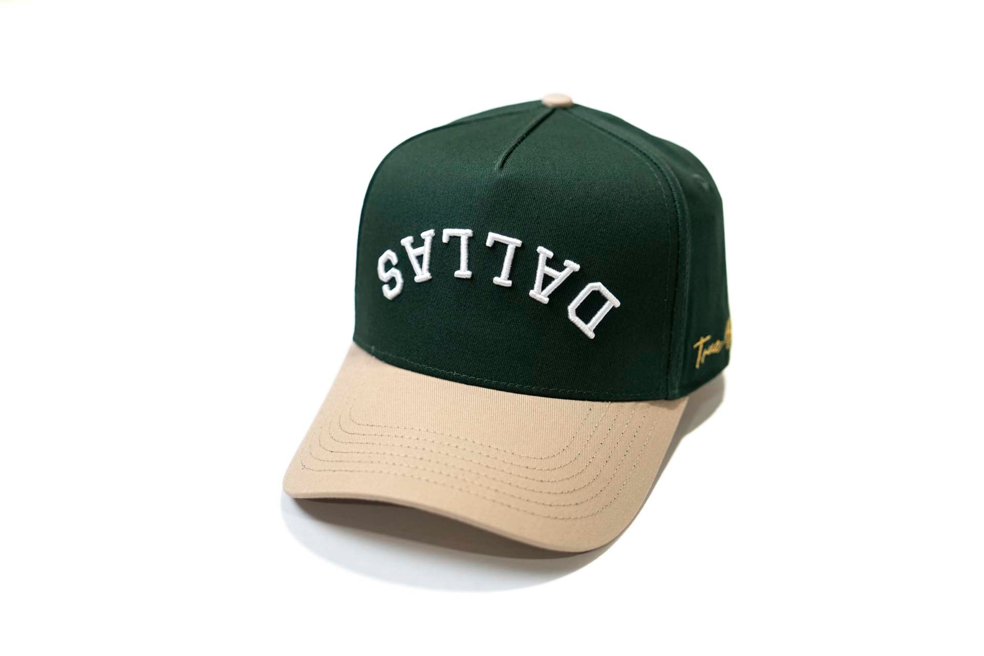 Precurved Dallas snapback - Sand / Forest Green