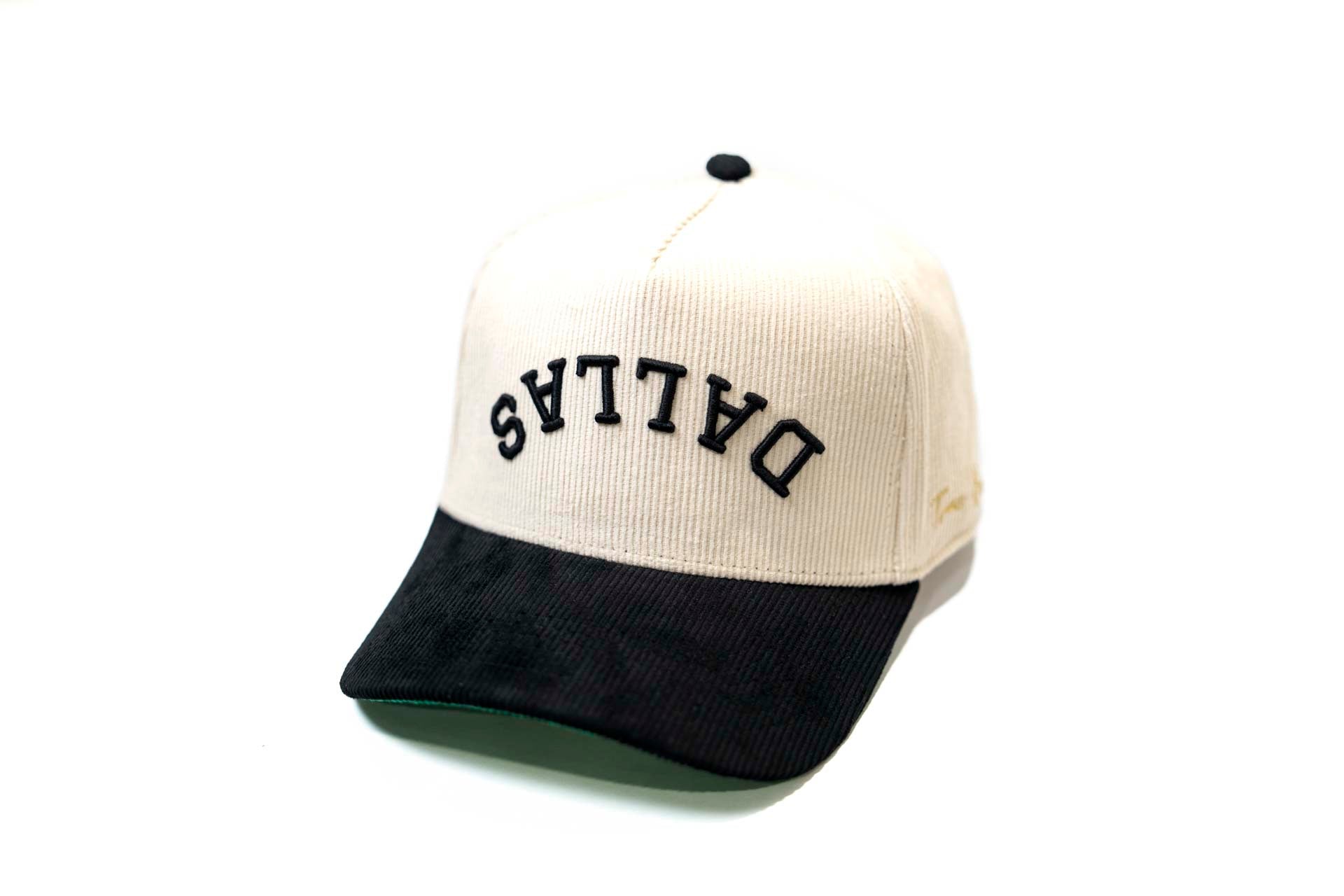 Corduroy USD snapback - BLACK / OFFWHITE