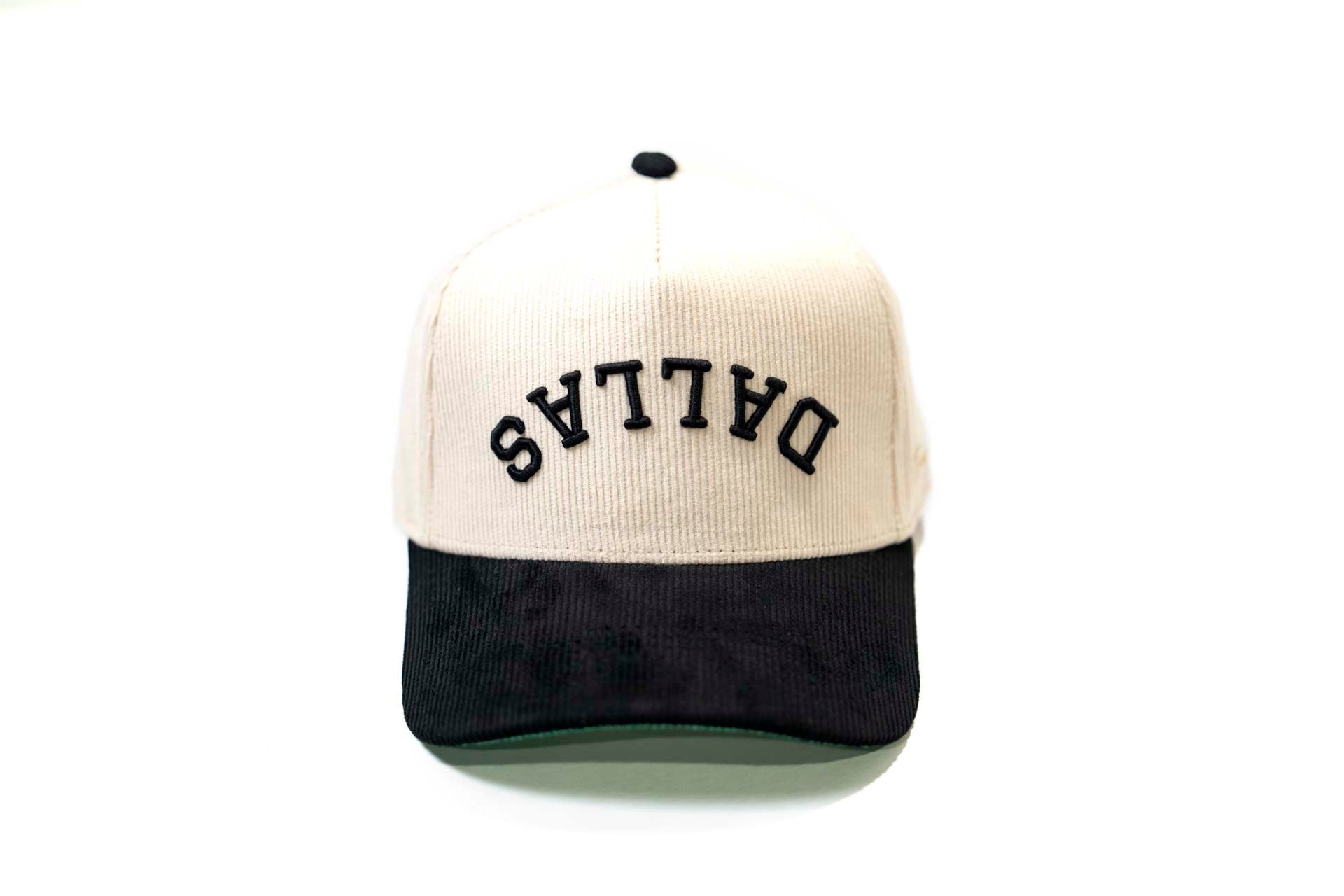 Corduroy USD snapback - BLACK / OFFWHITE