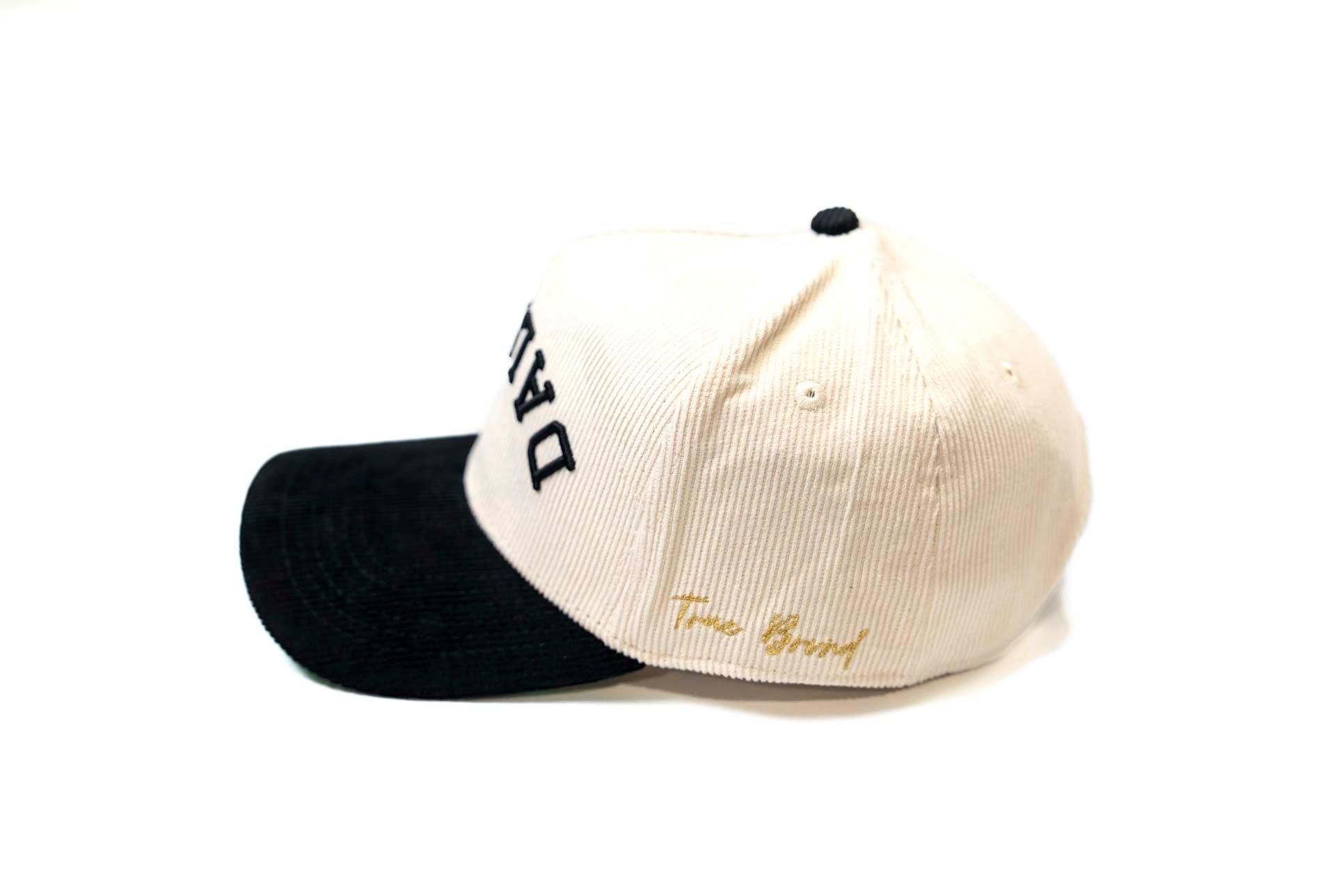 Corduroy USD snapback - BLACK / OFFWHITE