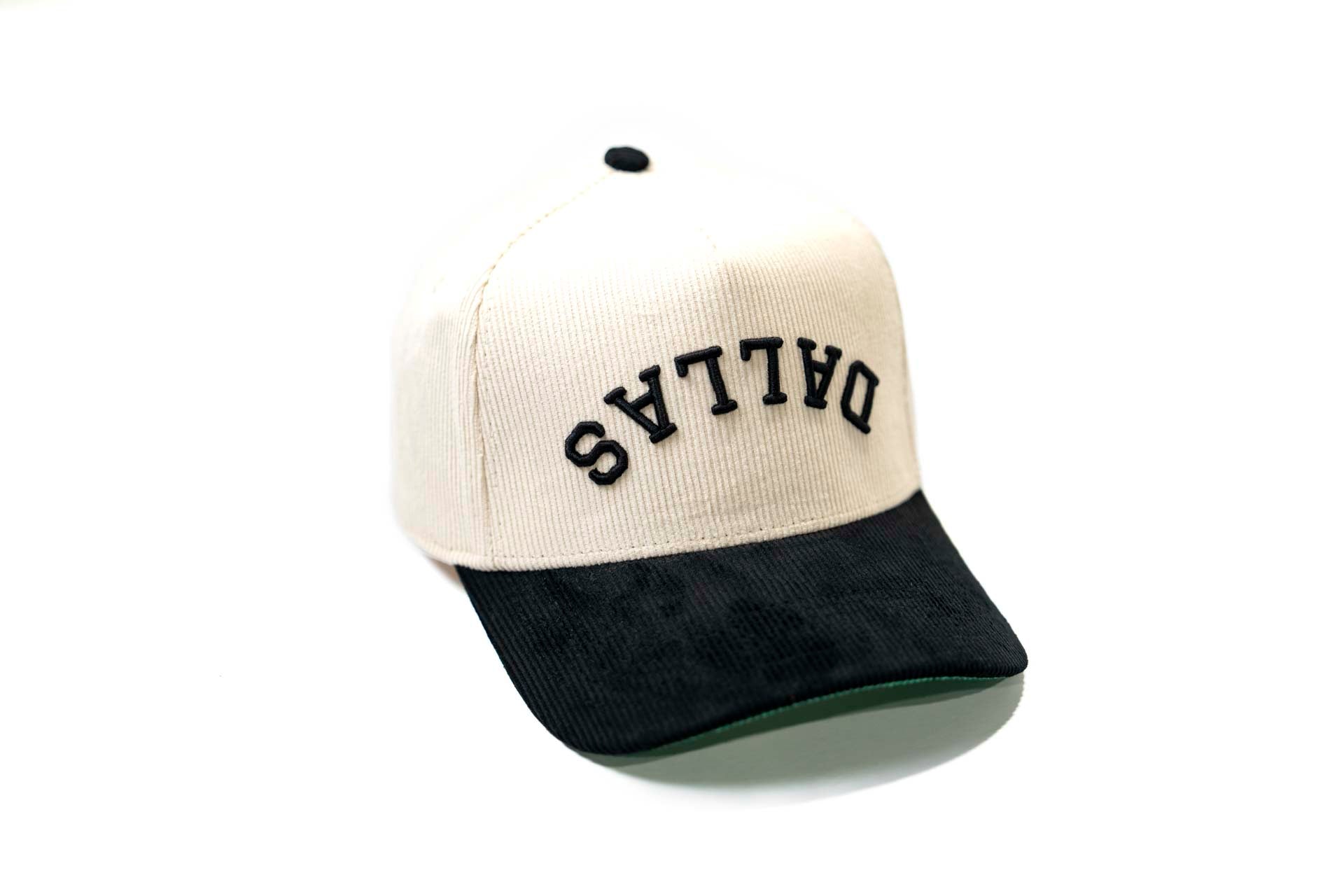 Corduroy USD snapback - BLACK / OFFWHITE