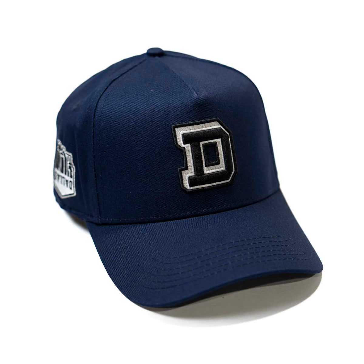 Daily Drills Vintage DD SnapBack Hat/Cap in White and Navy Blue T-Drill Snapback Blue Hat Baseball Trucker Cap White Script  main image 4