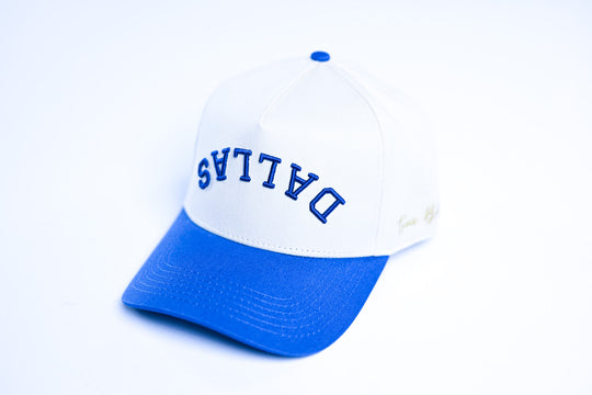 Precurved Dallas snapback - ROYAL / WHITE