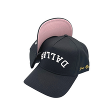 Load image into Gallery viewer, PINK underbill Precurved snapback - BLACK w/pink