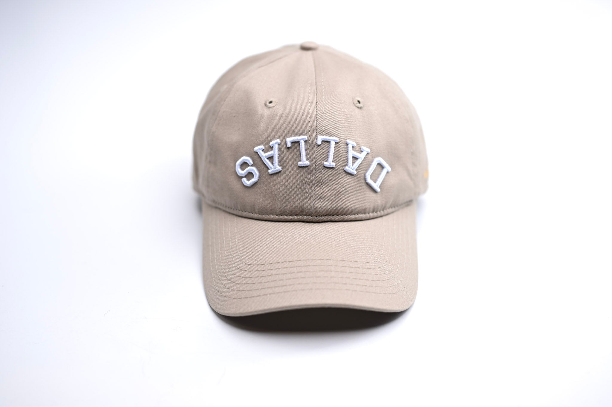 Upside Down Dallas Distressed Dad Hat, Inverted Dallas Embroidered