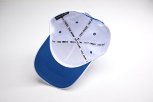Precurved Dallas snapback - WHITE w/ ROYAL ACCENTS