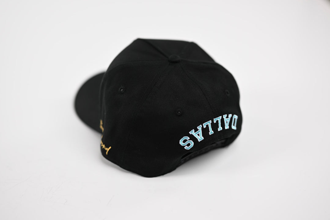 NEON V2 Precurved snapback - BLACK / BLUE