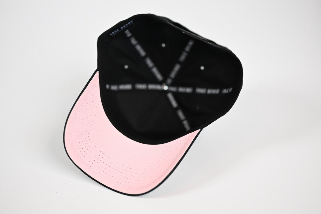 PINK underbill Precurved snapback - BLACK w/pink