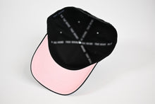 Load image into Gallery viewer, PINK underbill Precurved snapback - BLACK w/pink