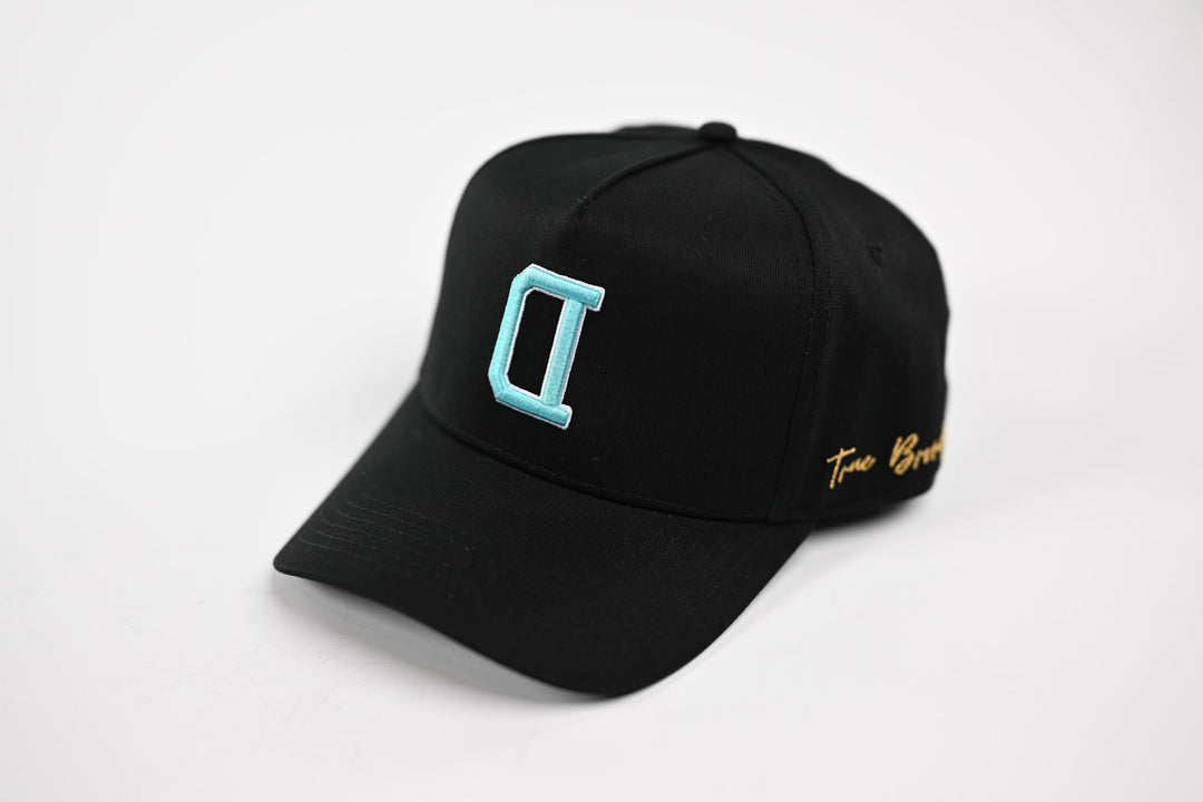 NEON V2 Precurved snapback - BLACK / BLUE