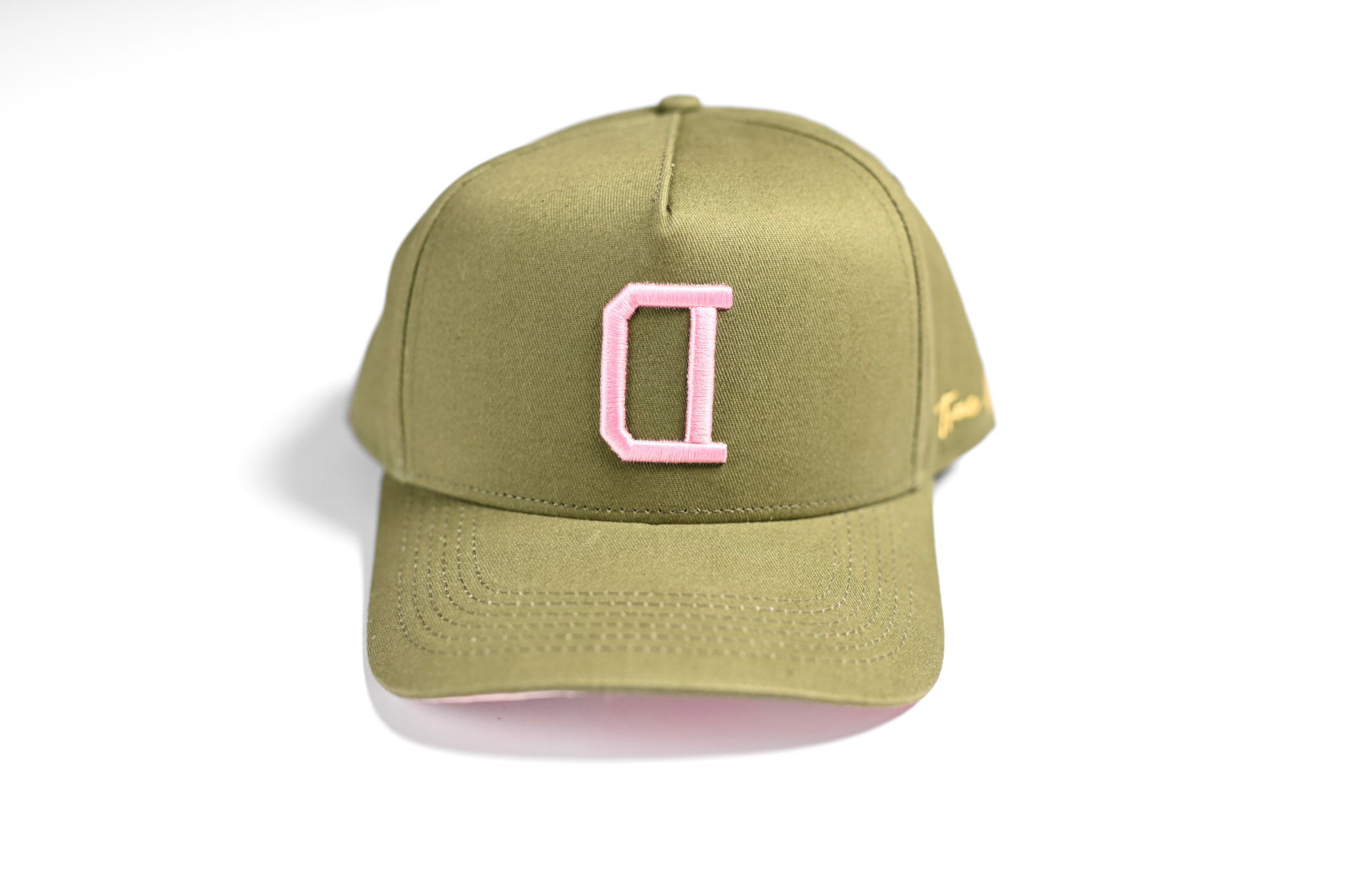 V2 Precurved snapback - OLIVE / PINK