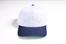 Load image into Gallery viewer, Precurved Dallas snapback - NAVY / ALL WHITE