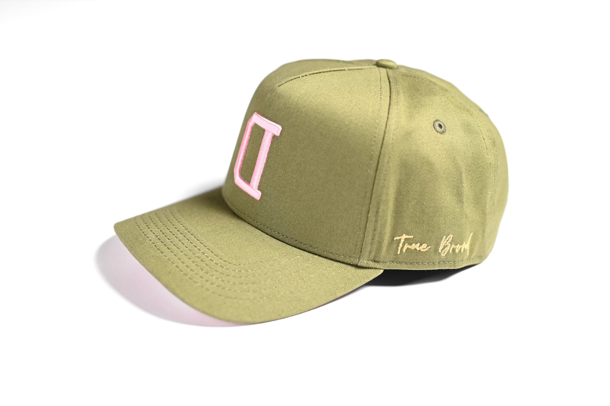 V2 Precurved snapback - OLIVE / PINK