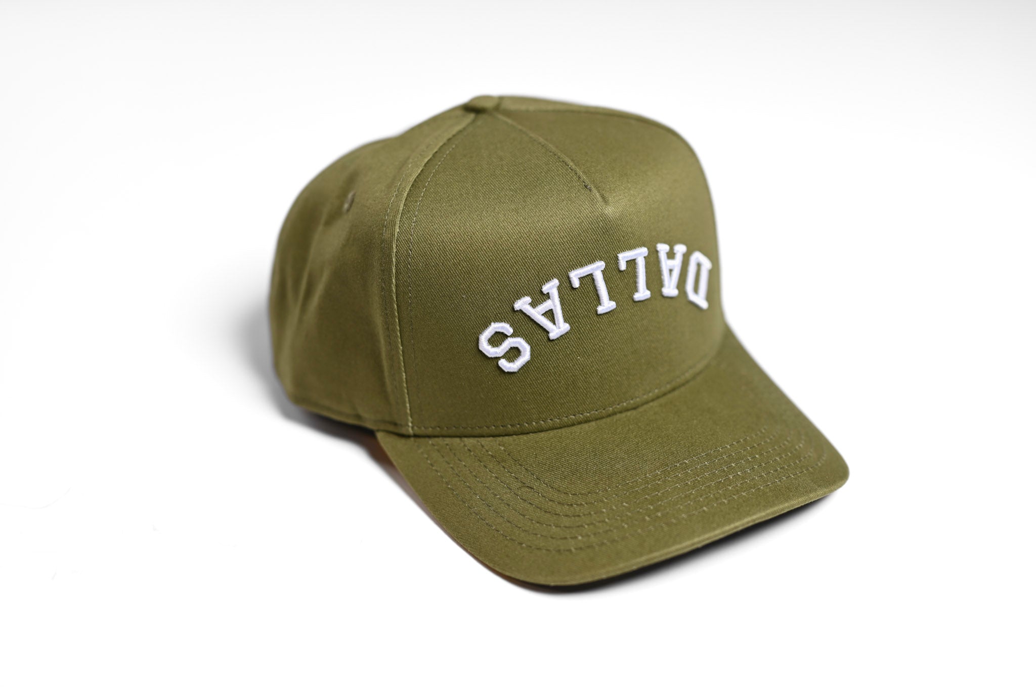 Upside Down Dallas snapback - OLIVE – True Brvnd