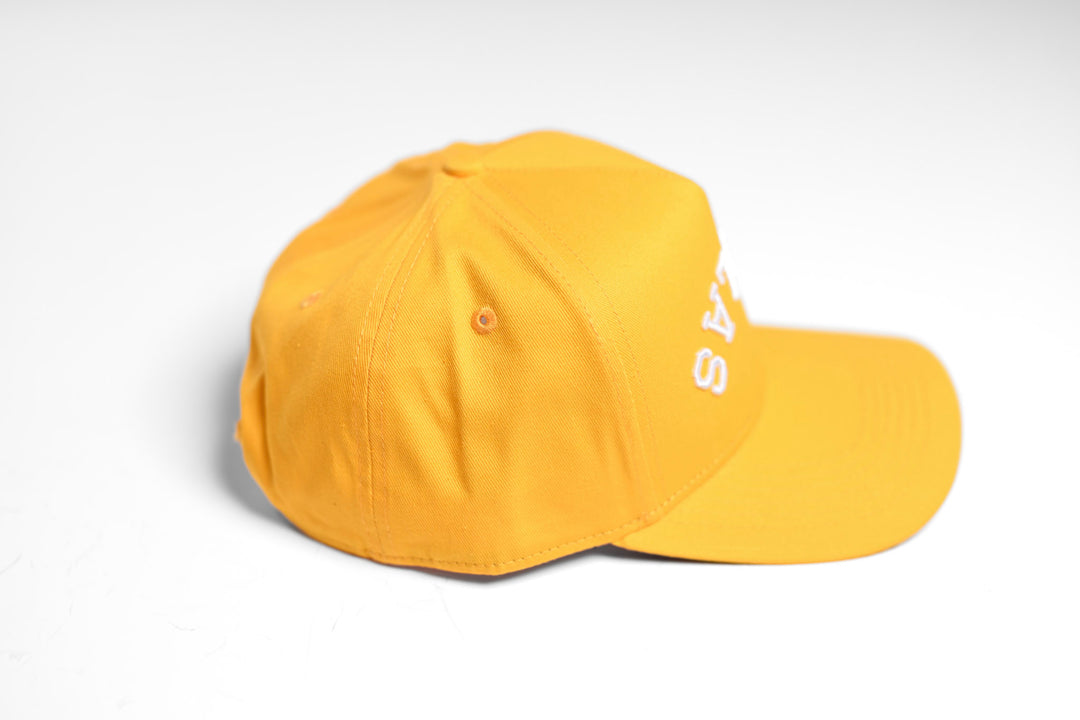 Precurved Dallas snapback - YELLOW w/ Black underbrim