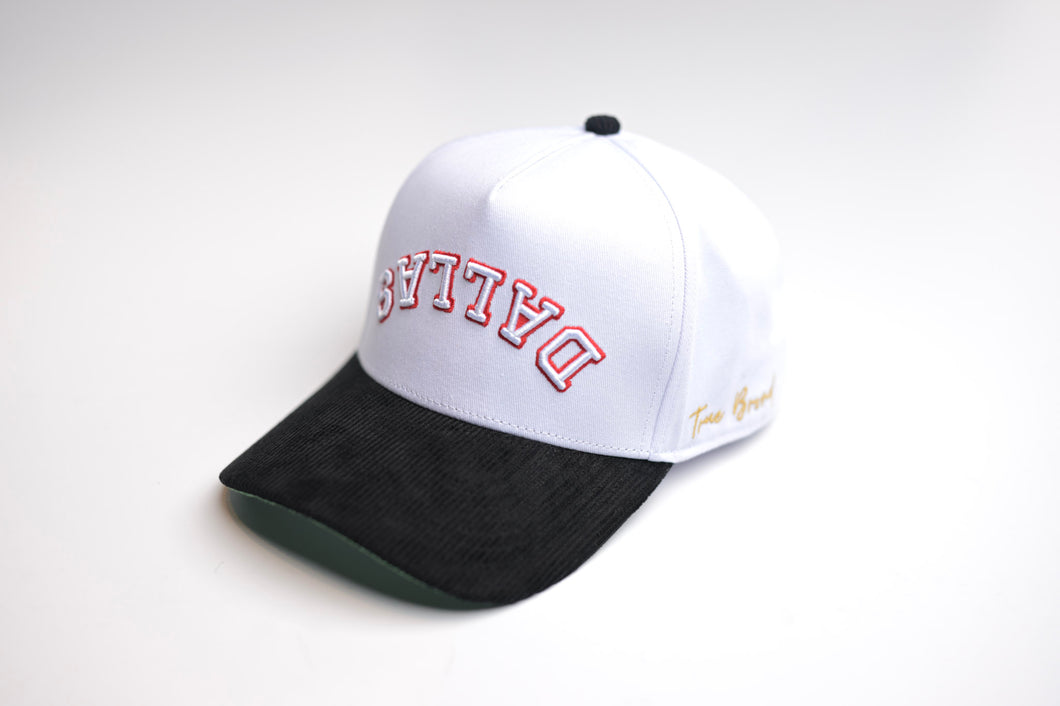 CORDUROY HYBRID - BLACK / WHITE w/ Red outline